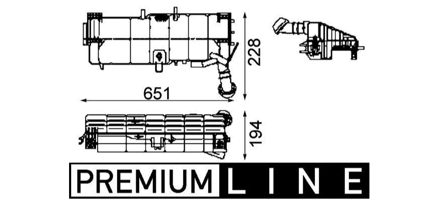Mahle CRT49000P 70825667 İmbusat Deposu Genleşme Tankı Mercedes Axor OM457 A9405010003 Mahle