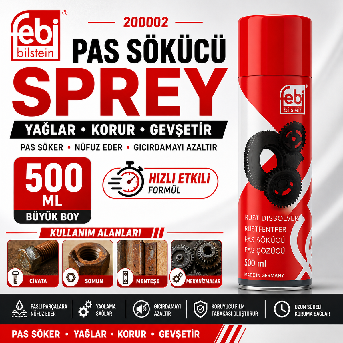 Febi 200002 Pas Sökücü Sprey 500 ML Febi